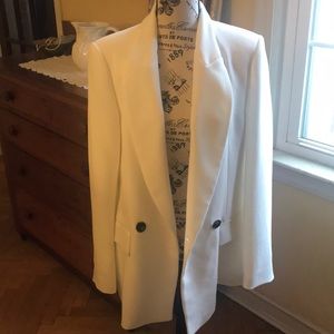 NWT Zara white double breasted suit jacket